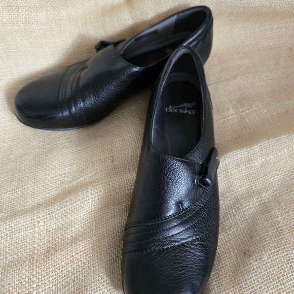 Dansko Franny Wide Black Milled Nappa Clogs EU40 US9.5Leather Womens Flats Mules - Picture 6 of 6